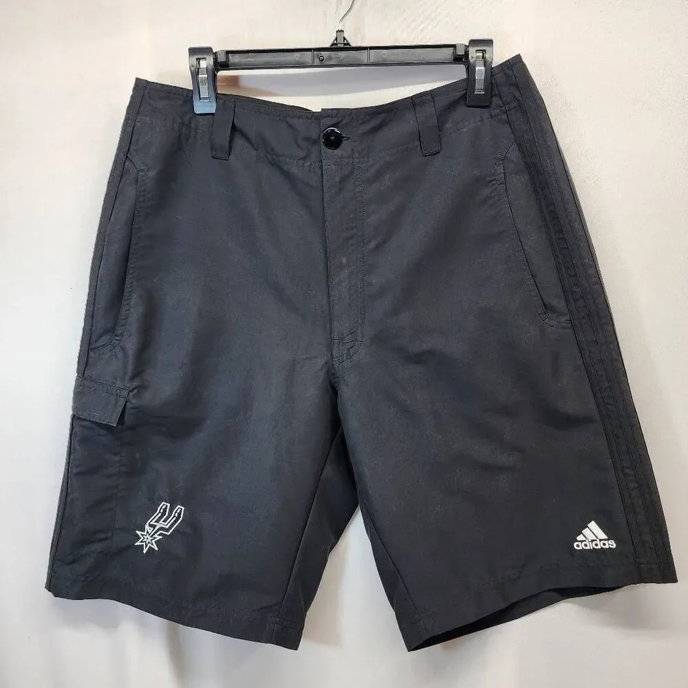 Adidas San Antonio Spurs Cargo Shorts Men’s Large Gray Athletic Casual NBA